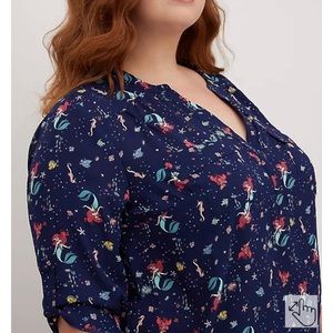 NWT Torrid 3X Disney The Little Mermaid Ariel Harper Blouse